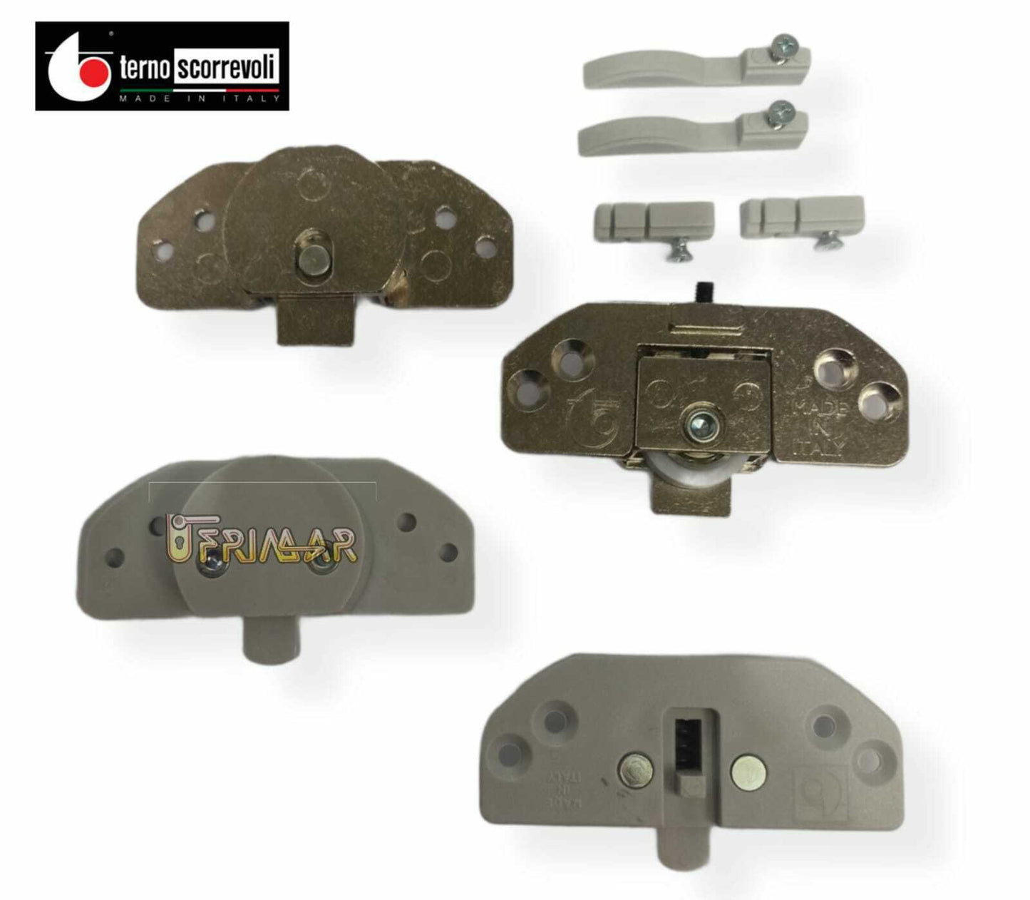 Kit per ante scorrevoli sovrapposte Terno 354 412 L portata Kg40 foro 35 METALLO