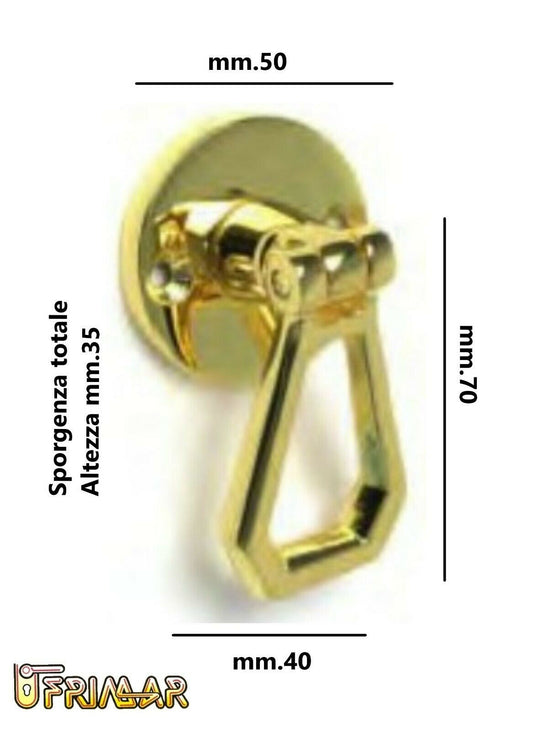 MANIGLIA PORTA SNODATA TIPO BASSO OTTONATO MANIGLIA PENDENTE QUADRO 8