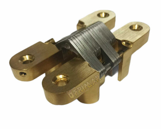 CERNIERA INVISIBILE A SCOMPARSA mm.95x19 PER PORTE IN LEGNO OTTONATA