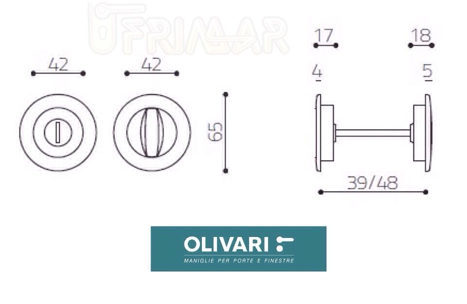 MANIGLIE INCASSO PORTE SCORREVOLI OLIVARI D122 GIOTTO TONDO **VARIE FINITURE**