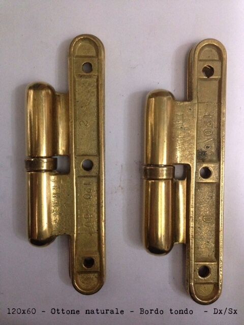 CERNIERA POMELLA IN OTTONE 120x60 POMELLES PER PORTE IN LEGNO DX/SX BORDO TONDO