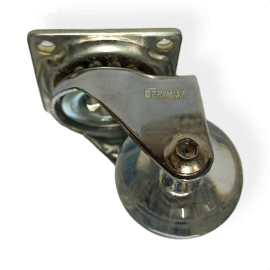 Ruote per mobili D.35 Altezza mm.50 ruota in gomma trasparente girevole ufficio