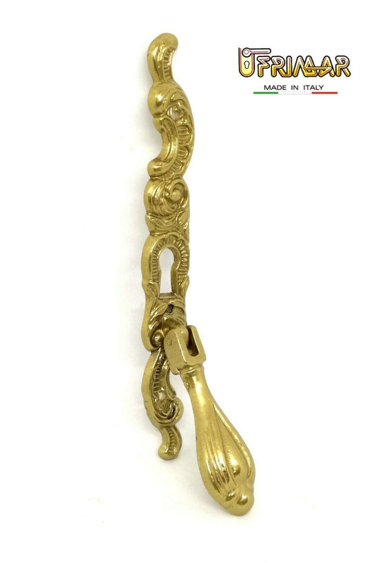 MANIGLIA CLASSICA PENDENTE MOBILI ANTICHI CON FORO CHIAVE OTTONE LUCIDO GIUSTI