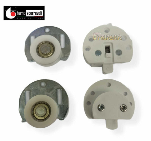 Kit per ante scorrevoli sovrapposte Terno 639 + 640 portata Kg.60 foro 35 Zinc.