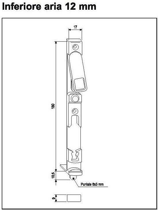 CATENACCIO INFERIORE AGB cod. A400360501 Aria 12 ricambio 00019717 ex. 41218012