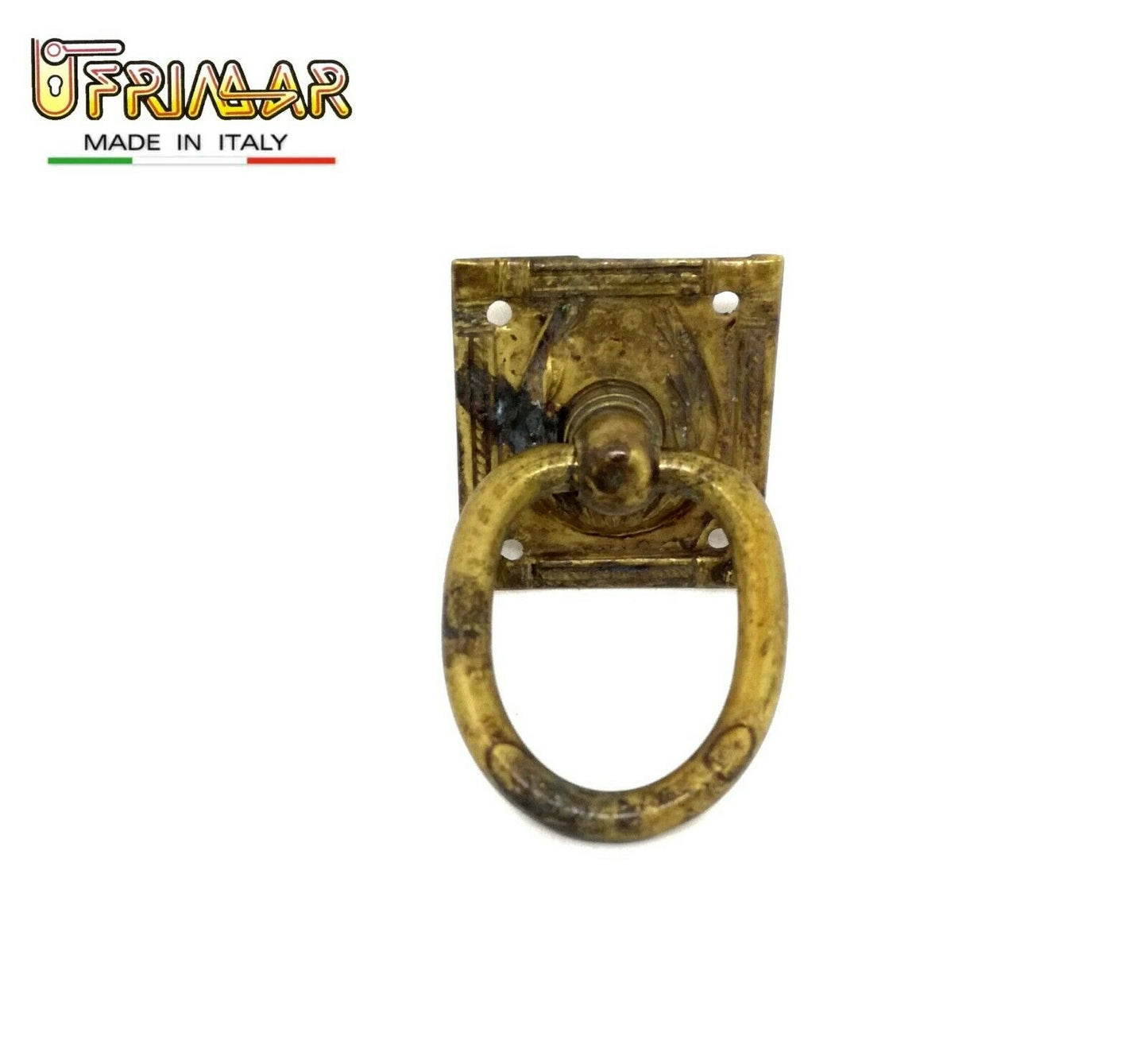 MANIGLIA CLASSICA PER MOBILI ANTICHI AD ANELLO OTTONE ANTICO UTENSIL LEGNO
