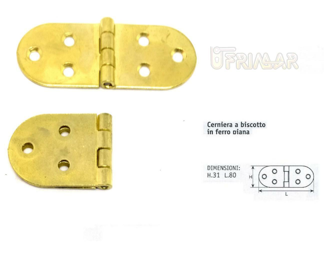 CERNIERA PER TAVOLI mm.31x80 FERRO OTTONATO CERNIERA RIBALTA CERNIERA BISCOTTO