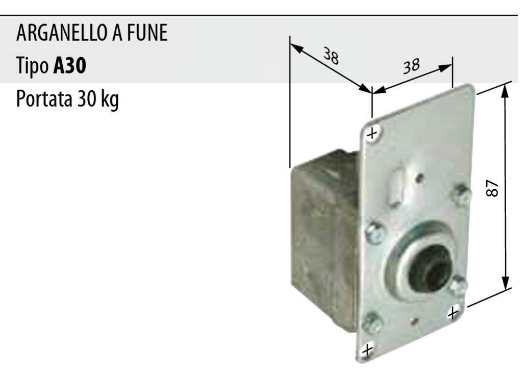 ARGANELLO MANUALE PER TAPPARELLE BGM A30 ARGANO A FUNE KG.30 AVVOLGIBILI 98x48