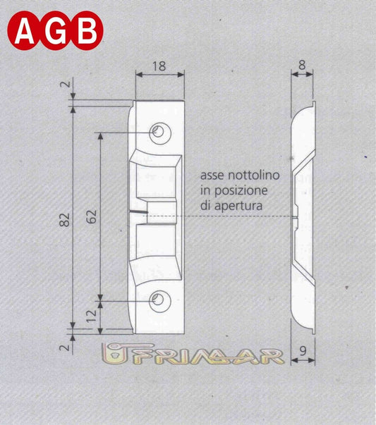Incontro di sicurezza AGB cod.A200170103 Aria mm.4  anti falsa manovra