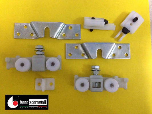 Scorrevoli per porta legno in Kit portata KG.80 Staffa normale Terno scorrevoli