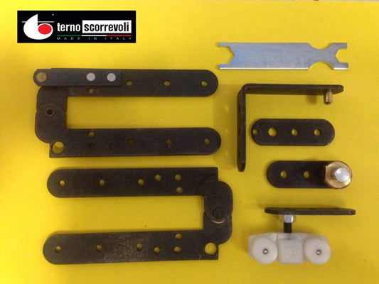 GUARNITURA PER ANTE SCORREVOLI IN LEGNO APERTURA A LIBRO ART.1145/1148 TERNO