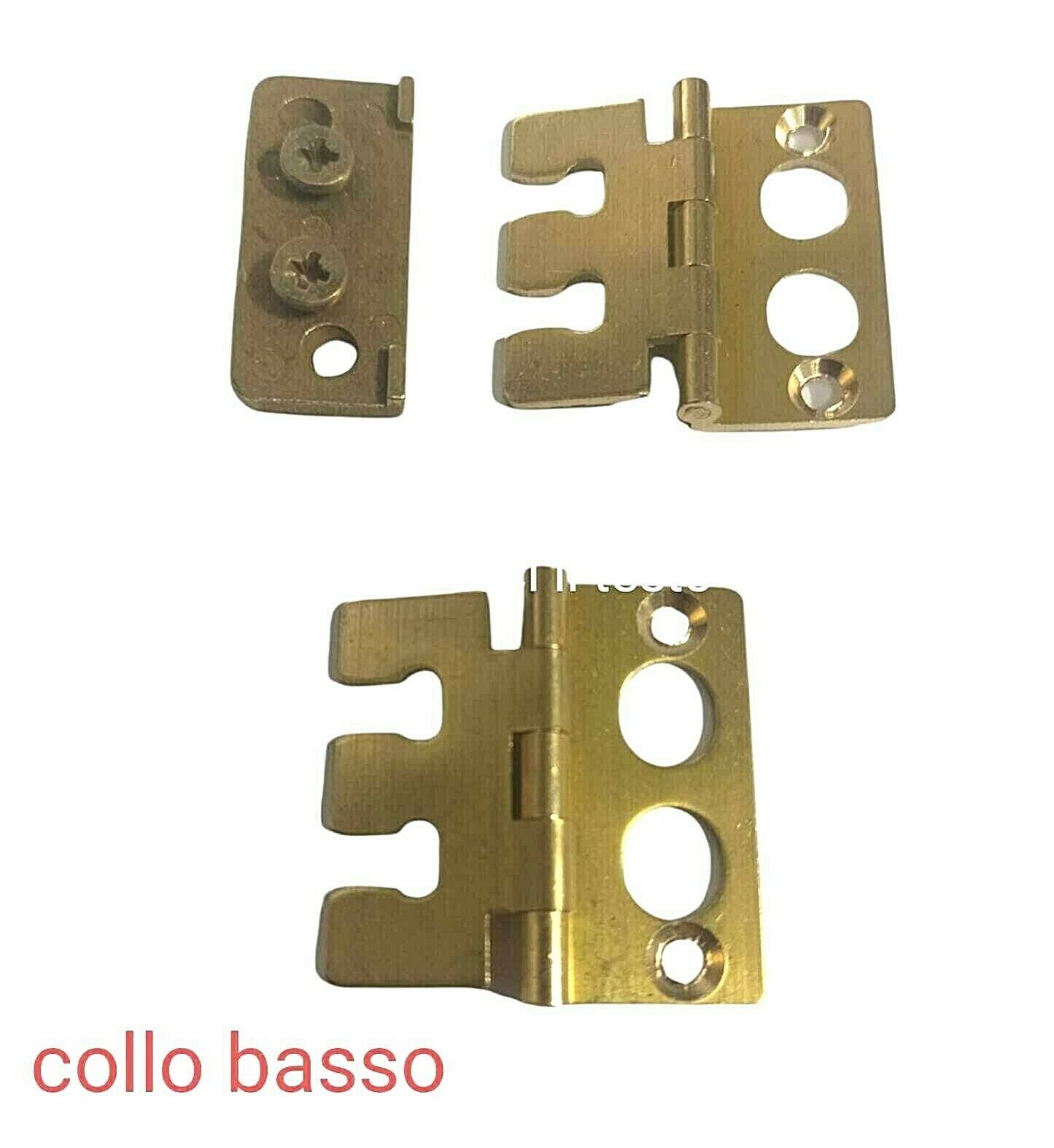 CERNIERE PER MOBILI ANTICHI OTTONATA mm.40x40 COLLO BASSO E BASE REGOLABILE CSS