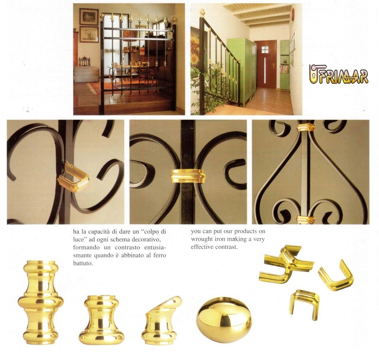 BORCHIA DISTANZIALE D.mm.60x42 IN OTTONE PER INFERIATE CANCELLI RINGHIERE SCALE