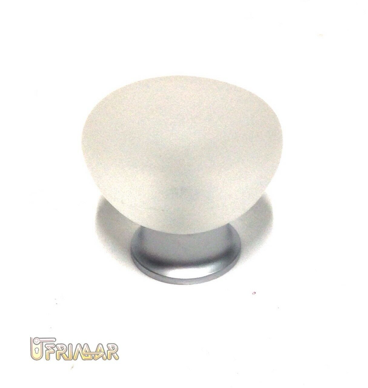 POMOLO PER MOBILE d.mm.38 CON VETRO ACIDATO OPACO BASE CROMO OPACO FIL.4MA