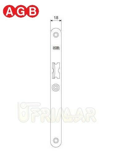 SERRATURA AGB PATENT CENTRO B010105003 mm.50 OTTONATA INFILARE PORTA FR.mm.18