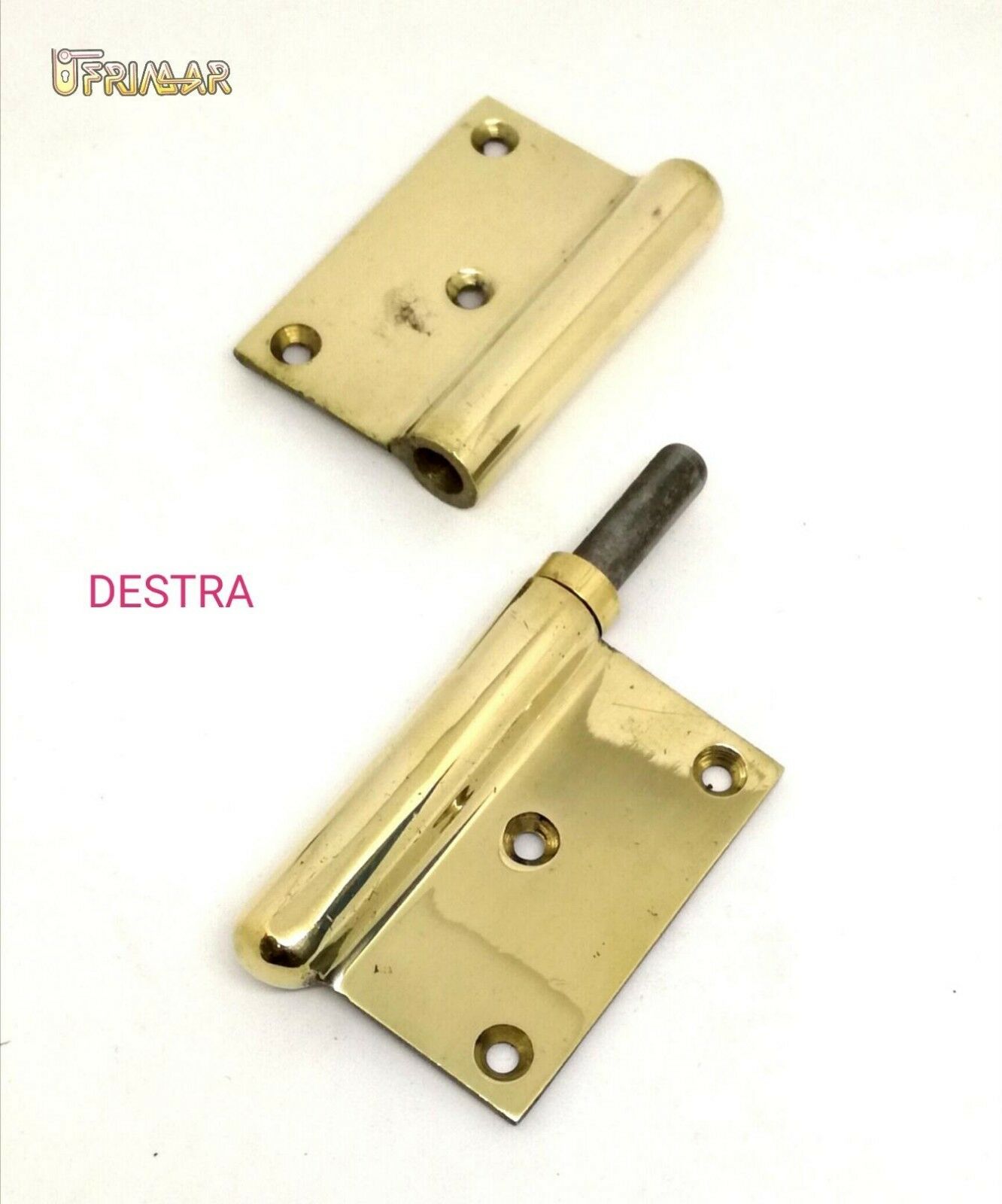 Cerniera per porte legno MM.160x90 Destra Ottone Lucido Cerniera a bandiera