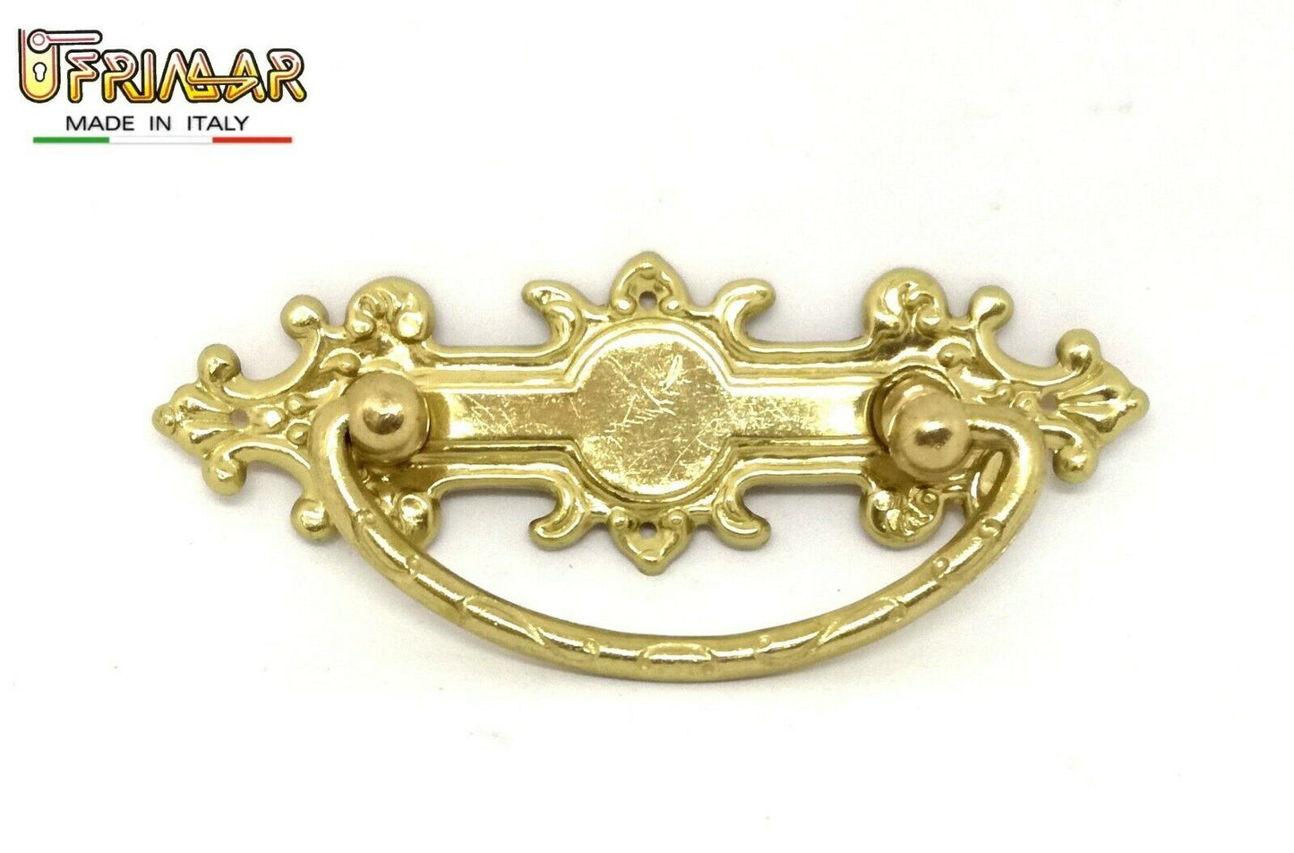 MANIGLIA CLASSICA PER MOBILE ANTICO INTERASSE mm.64 OTTONE LUCIDO ditta GIUSTI