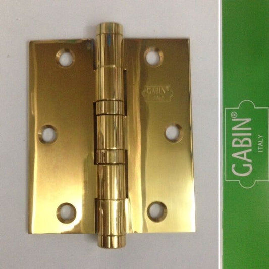 CERNIERA PORTA 3,5x3" mm.89x76 OTTONE LUCIDO GABIN X PORTA LEGNO CON CUSCINETTI
