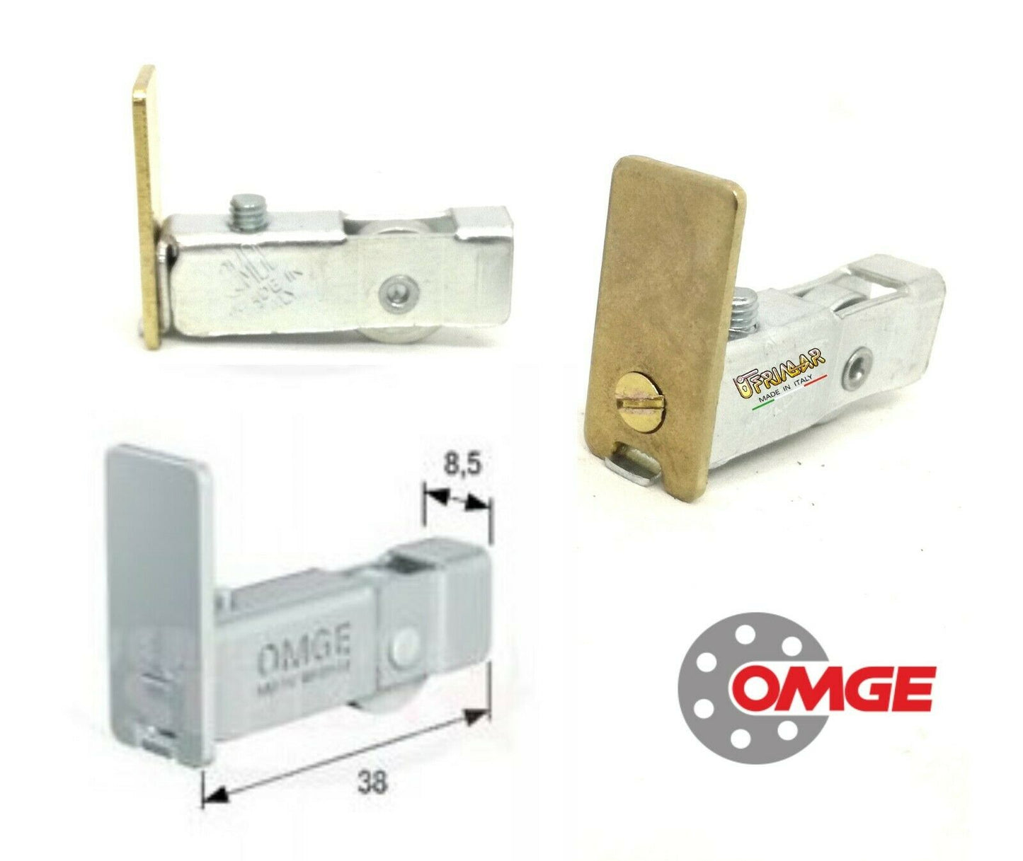 Carrello per ante vetrine scorrevoli OMGE 431.800.00 CUSCINETTO ACCIAIO D.mm.13