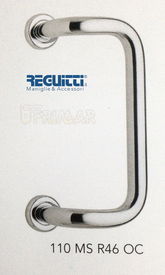 Maniglione per porta portone colore Cromo Ludico Int. mm.225 Mod. Cosmo Reguitti
