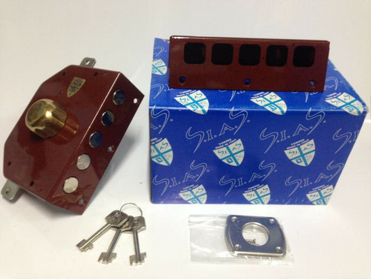 SERRATURA SIAS 6200 CON POMOLO DESTRA SOVRAP. TRIPLICE A POMPA SENZA SCIVOLO