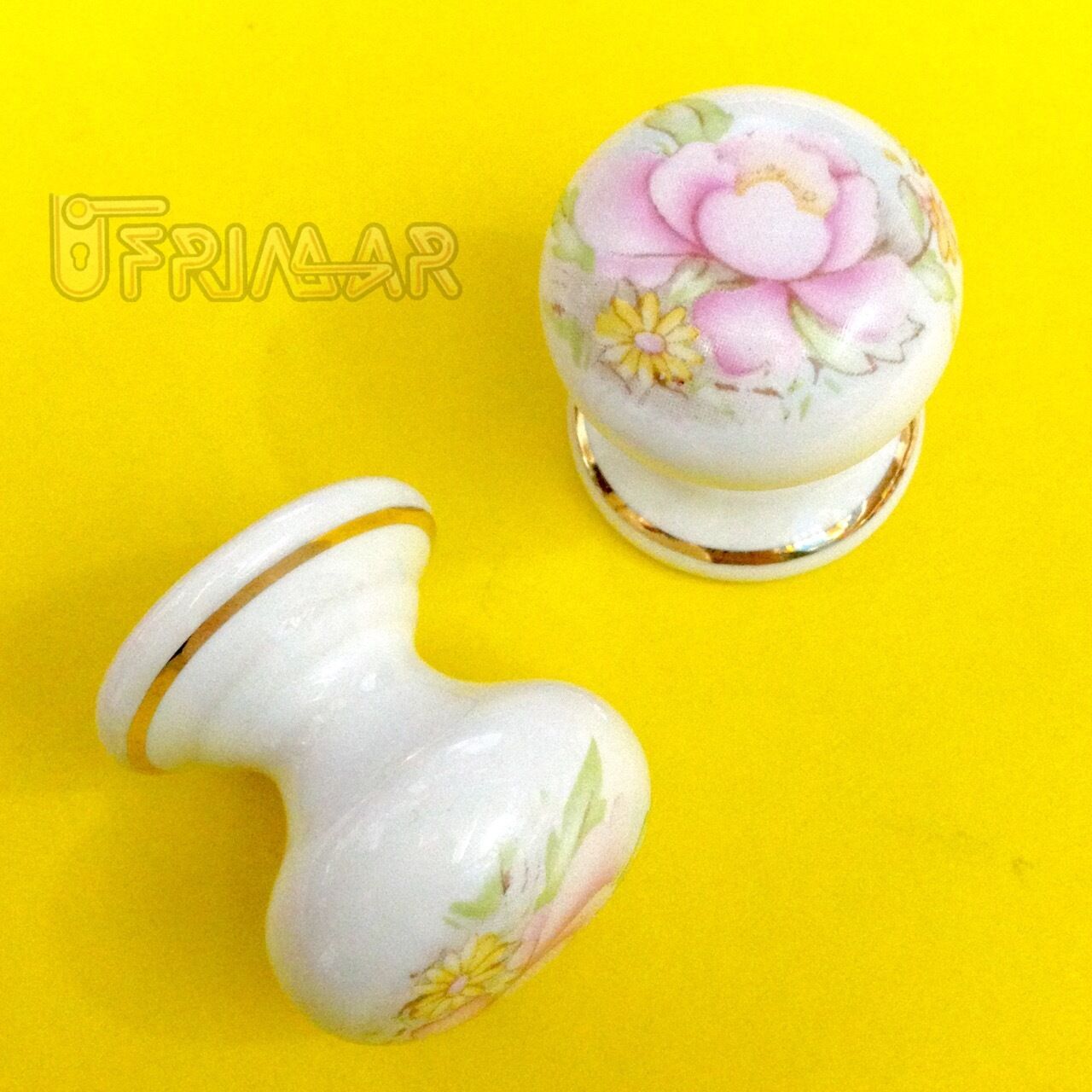 Pomello Ceramica Porcellana D.mm.32 Decorato per anta cucina bagno Made in Italy