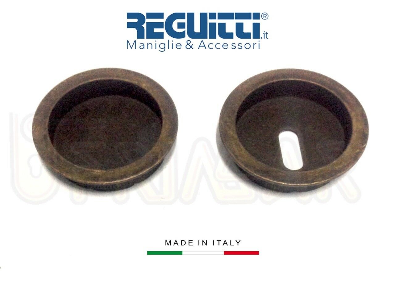 Maniglia incasso porte scorrevoli Reguitti 524 PI Ottone Antico con foro chiave