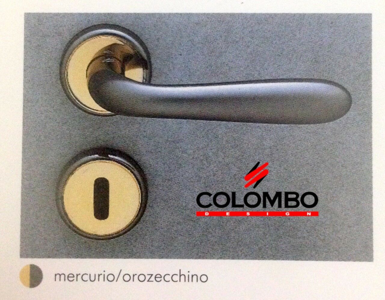 MANIGLIA PER PORTA COLOMBO DESIGN ROBOT CD41R MERCURIO + ORO ZECCHINO