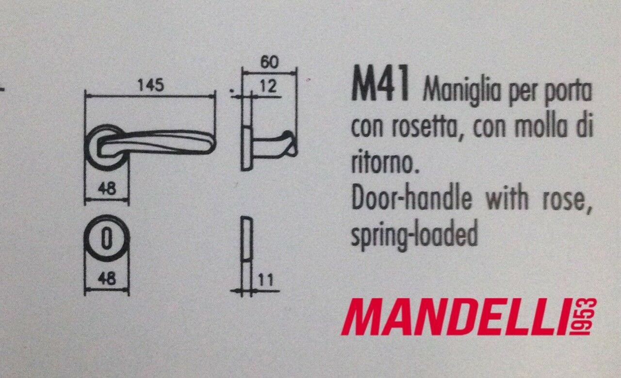 MANIGLIA PER PORTA MANDELLI serie SINTESI M41 GOLD/BLACK per porte interne