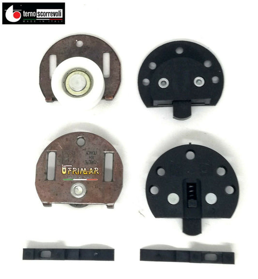 Kit per ante scorrevoli sovrapposte Terno art. 639 + 640 portata Kg.60  foro 35