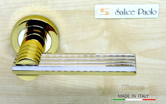 MANIGLIA PER PORTA SALICE PAOLO ORCHIDEA 4455 Ottone lucido + cromo PAOLO BRUSA