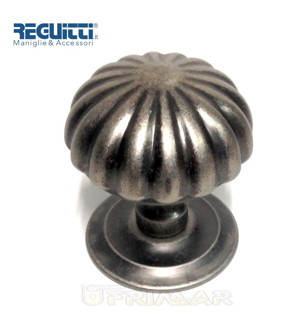 Pomolo porta fisso Argento Vecchio mod.Margherita diam.mm.74 Reguitti Art.57PF