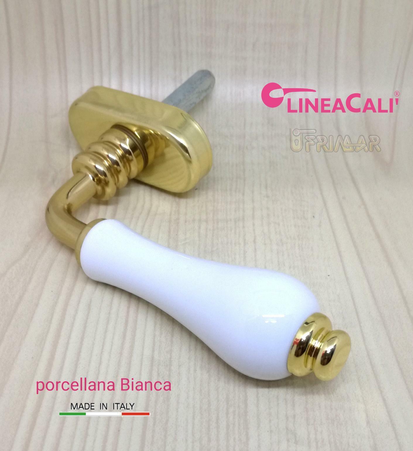 Cremonese ceramica DK per finestra porcellana bianca e Ottone lucido LINEA CALI'