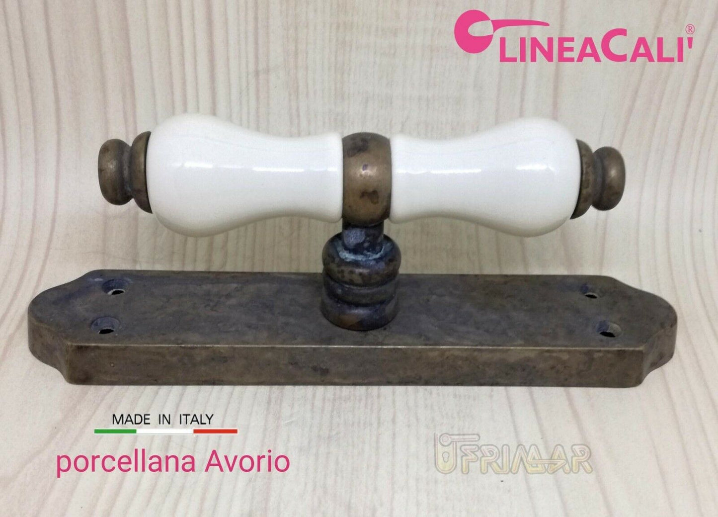 Cremonese ceramica per finestre porcellana avorio e ottone Antico LINEA CALI'