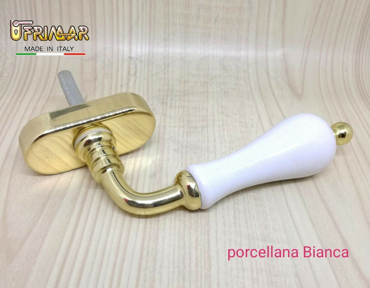 Cremonese ceramica DK martellina finestra porcellana bianca e ottone Lucido FINA