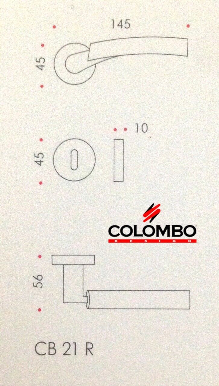 MANIGLIA PER PORTA COLOMBO DESIGN MIXA CB21R ORO Z. + MERCURIO design BARTOLI