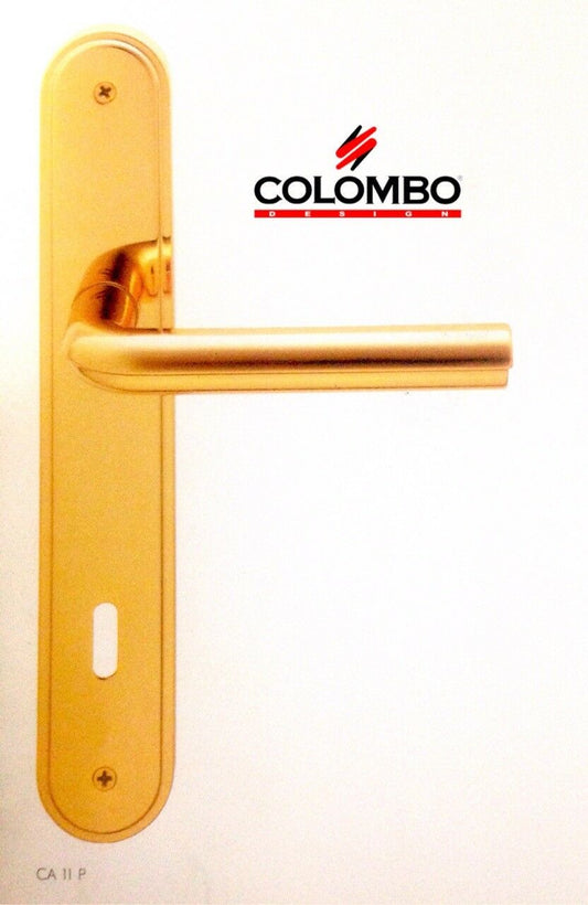 MANIGLIA PER PORTA COLOMBO DESIGN SATURN CA11PY  ORO ZECCHINO FORO YALE