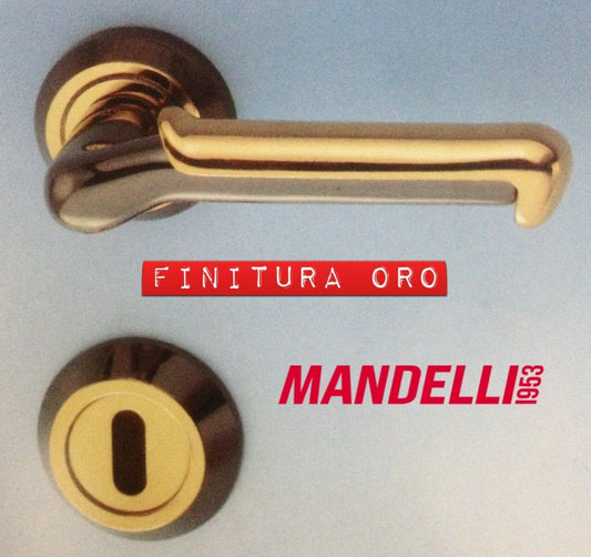 MANIGLIA PER PORTA MANDELLI serie SELLA 951 finitura tutta  ORO LUCIDO/SATINATO