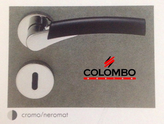 MANIGLIA PER PORTA COLOMBO DESIGN MIXA CB21R CROMO + NEROMAT design BARTOLI