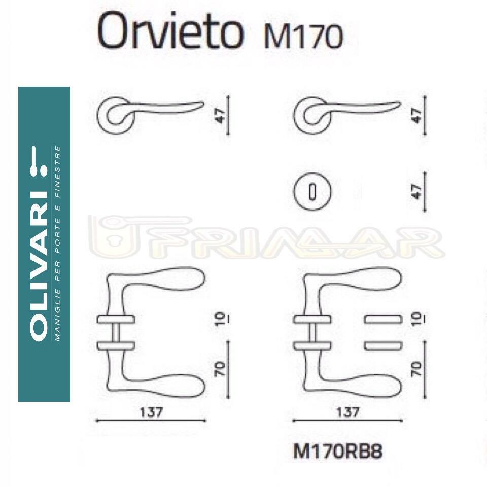 MANIGLIA OLIVARI ORVIETO M170RB8 ANTICATO BRONZO Design NOVELLETTO /VOLONTERIO