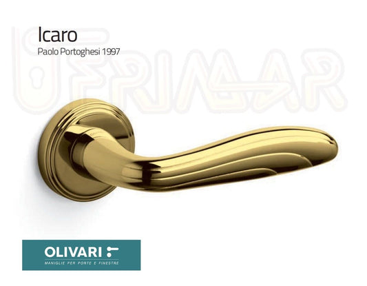 MANIGLIA PER PORTA OLIVARI ICARO M168RB8 OTTONE LUCIDO Design PAOLO PORTOGHESI