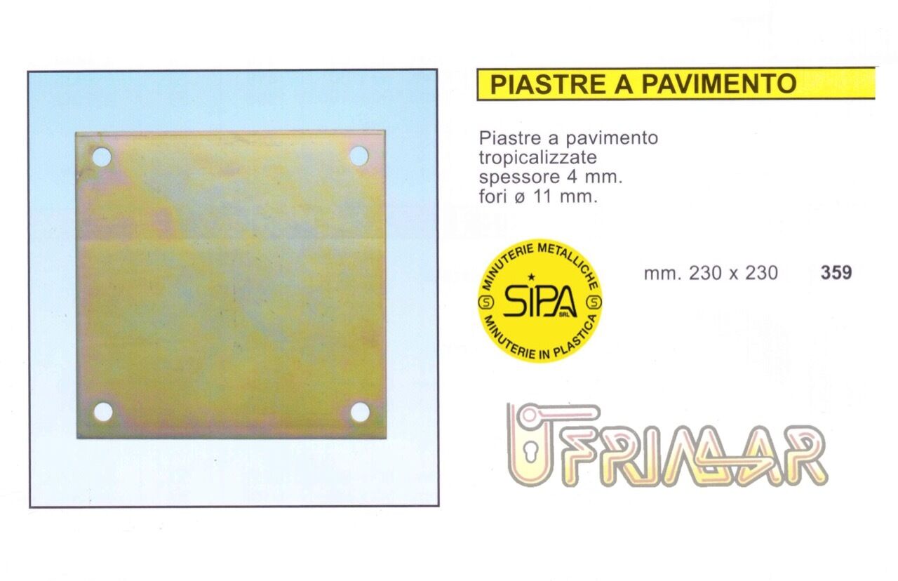 PIASTRA QUADRATA PESANTE mm.230x230 PER COPERTURE LEGNO GAZEBI PENSILINE TRAVI