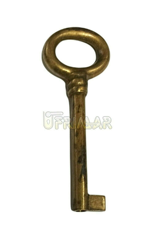 CHIAVE PER MOBILI ANTICHI MAPPA PICCOLA IN STILE gambo mm.58 OTTONE ANTICO