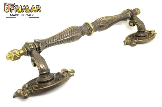 MANIGLIONE PER PORTA PORTONE MANIGLIA CLASSICA L. mm.265 OTTONE BRONZATO