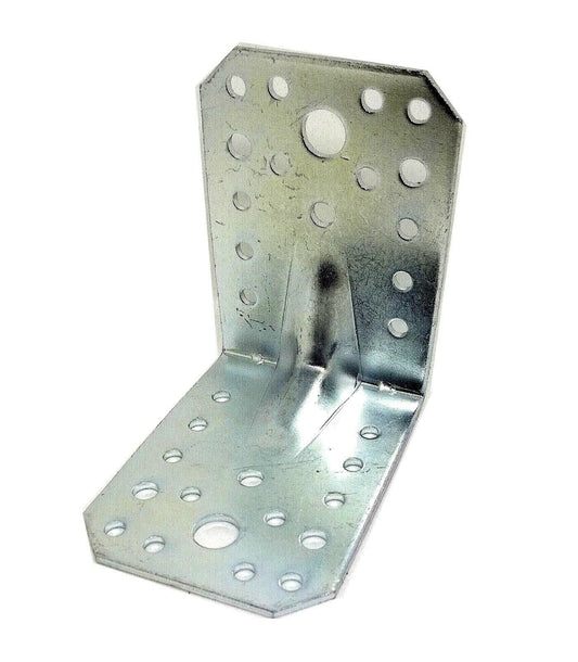PIASTRA AD ANGOLO CON RINFORZO H.mm.85x85 LARGH.mm.65 PER TRAVI IN LEGNO zincato
