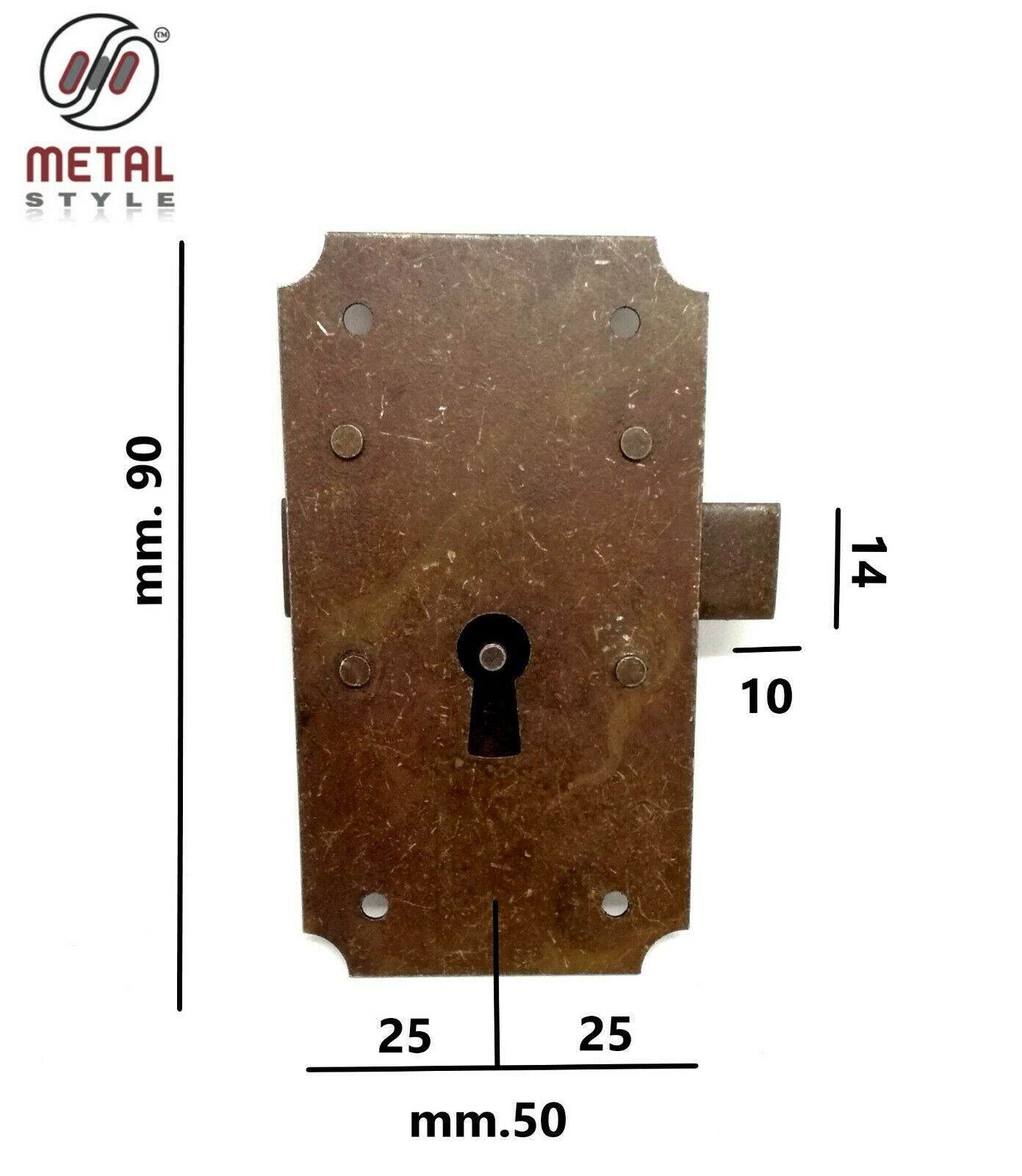 SERRATURA PER MOBILI ANTICHI Entrata mm.25 CASSA ESTERNA REDOSSO DESTRA/SINISTRA