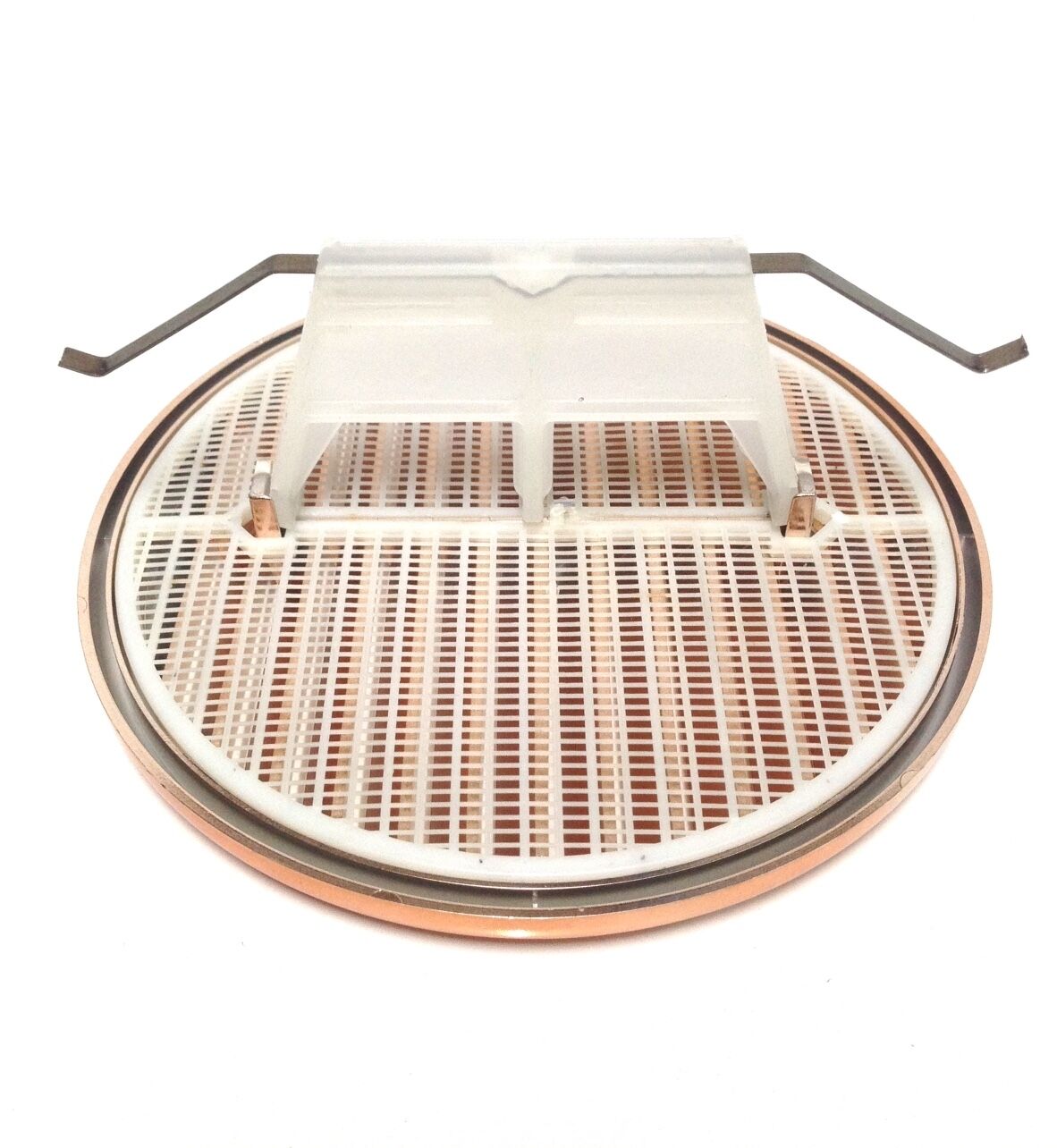 GRIGLIA AERAZIONE VENTILAZIONE IN PLASTICA RAMATO D.mm.180 SOVRAPPOSTA C/MOLLE
