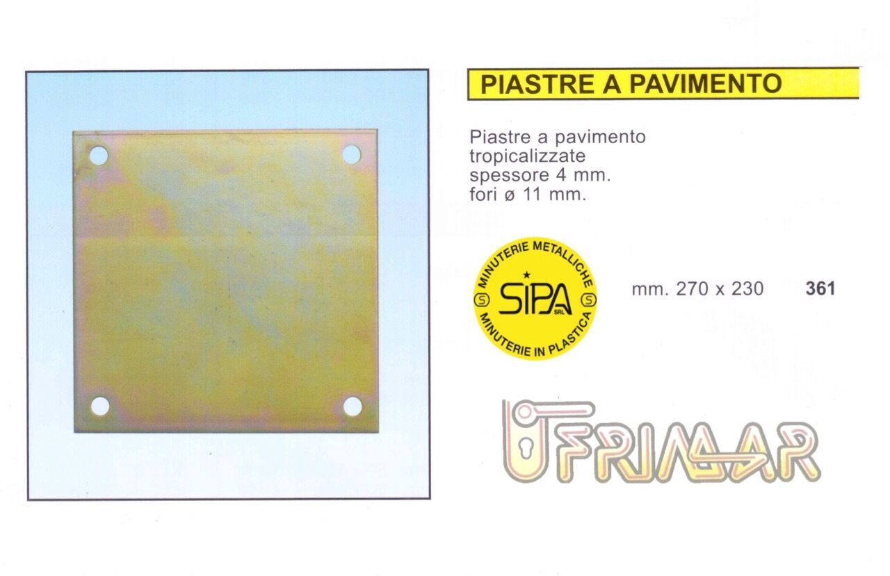 PIASTRA RETTANGOLARE PESANTE mm.270x230 PER COPERTURE IN LEGNO GAZEBI PENSILINE
