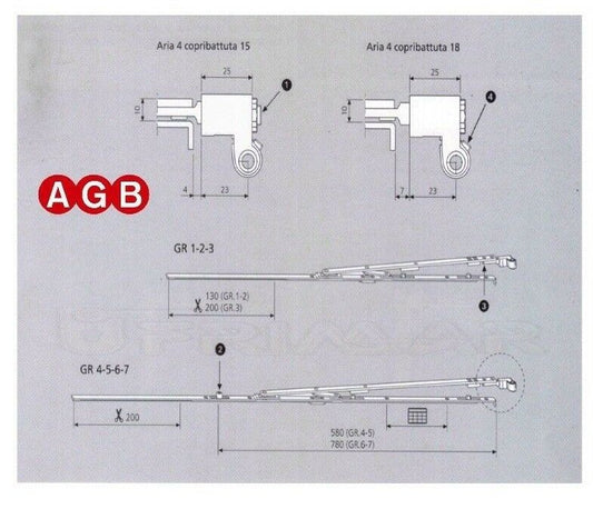 Forbice AGB braccio anta ribalta A201110105 cm.100/120 GR5 per infissi legno
