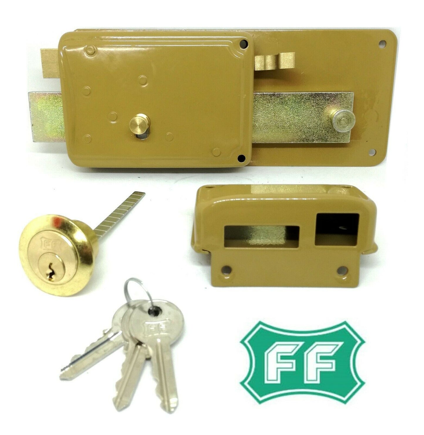 SERRATURA FF E.mm.50 MANDATA SCROCCO FERROGLIETTO CON CILINDRO COMP. WALLY 281B